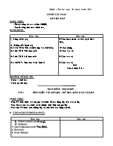 Giáo án lớp 4 môn Toán học  - Luyện tập