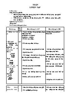 Giáo án lớp 4 môn Toán - Tuần 7 : Luyện tập