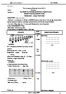 Giáo án lớp 4 Tiết 2: Thể dục - Tuần 2: Tiết thứ 3: Tập hợp hàng dọc, dóng hàng, điểm số, đứng nghiêm, đứng nghỉ trò chơi : Chạy tiếp sức