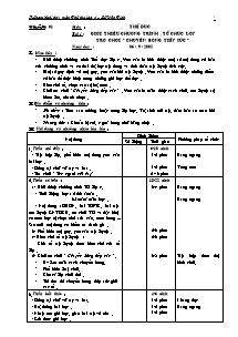 Giáo án lớp 4 Tuần 01 môn : Thể dục bài 1 : Giới thiệu chương trình , tổ chức lớp trò chơi “chuyền bóng tiếp sức”