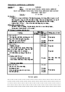 Giáo án lớp 4 Tuần 07 môn : Thể dục bài 13 : Tập hợp hàng ngang, dóng hàng, điểm số quay sau, đi đều vòng phải, vòng trái, đổi chân khi sai nhịp trò chơi “ kết bạn”
