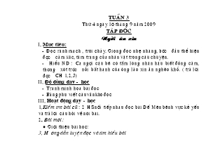 Giáo án lớp 4 Tuần 3 môn Tập đọc: Người ăn xin
