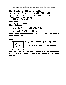 Bài khảo sát chất lượng học sinh giỏi đầu năm - Lớp 4 môn toán