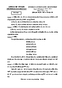 Đề khảo sát chất lượng học sinh mũi nhọn lớp 4. Năm học: 2012 - 2013 môn: tiếng Việt (thời gian 60 phút - tính từ khi nhận đề)