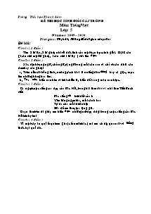 Đề thi học sinh giỏi cấp trường môn: tiếng Việt lớp: 5 năm học: 2009 – 2010 thời gian: 90 phút ( không kể thời gian chép đề )