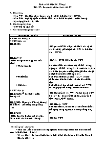 Giáo án Lịch sử và Địa Lí - Tiết 27 : Luyện tập kiến thức (tiết 27)