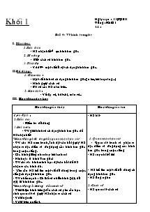 Giáo án lớp 1 môn Mĩ thuật - Bài 4: Vẽ hình tam giác