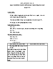 Giáo án lớp 4 môn Mĩ thuật - Tiết 19: Thường thức mĩ thuật: Xem tranh dân gian Việt Nam (Tiếp)