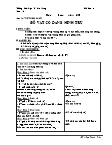 Giáo án lớp 4 môn Mĩ thuật - Tuần 10: Bài 10: Vẽ theo mẫu: Đồ vật có dạng hình trụ (tiếp)