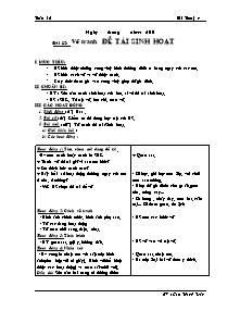 Giáo án lớp 4 môn Mĩ thuật - Tuần 12: Bài 12: Vẽ tranh: Đề tài sinh hoạt