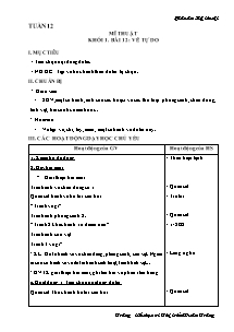 Giáo án lớp 4 môn Mĩ thuật - Tuần 12 - Bài 12 : Vẽ tự do