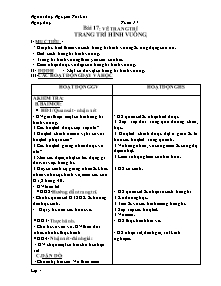 Giáo án lớp 4 môn Mĩ thuật - Tuần 17 - Bài 17: Vẽ trang trí: Trang trí hình vuông (Tiết 2)