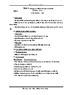 Giáo án lớp 4 môn Mĩ thuật - Tuần 2: Bài 2: Vẽ theo mẫu: Vẽ hoa, lá (Tiếp)