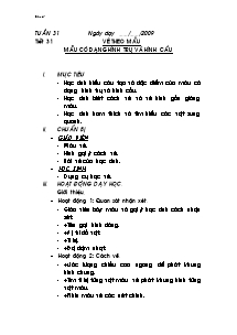 Giáo án lớp 4 môn Mĩ thuật - Tuần 31 - Tiết 31: Vẽ theo mẫu mẫu có dạng hình trụ và hình cầu