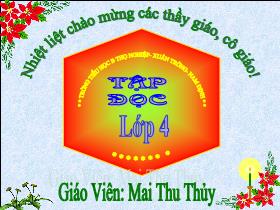 Giáo án lớp 4 môn Tiếng Việt - Tập đọc: Đoàn thuyền đánh cá