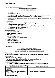 Giáo án lớp 4 môn Tiếng Việt - Tuần 20 - Luyện đọc – chính tả