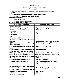 Giáo án lớp 4 môn Toán học Tuần 13: Tiết 61 : Giới thiệu nhân nhẩm số có hai chữ số với 11