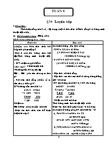 Giáo án lớp 4 môn Toán học Tuần 8 - Tiết 36: Luyện tập