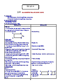 Giáo án lớp 4 môn Toán học Tuần 9 - Tiết 40: Hai đường thẳng song song