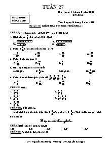 Giáo án lớp 4 môn Toán - Tuần 27: Kiểm tra định kì ( giữa học kì 2 )