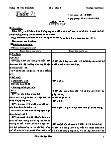 Giáo án lớp 4  Tuần 7 - Tiết 1: Toán: Luyện tập