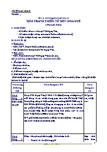 Giáo án lớp 5 môn Mĩ thuật - Tuần 1 - Bài 1: Thường thức mĩ thuật: Xem tranh thiếu nữ bên hoa huệ ( hoa loa kèn)