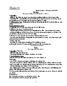 Giáo án Tập đọc: Tuần 18: Ôn tập và kiểm tra cuối học kì 1 (tiết 1)