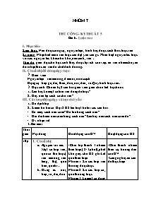 Giáo án Thủ công - Kỷ thuât 5 - Bài 6: Luộc rau