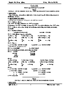 Giáo án Toán - Tuần 10: Ôn tập: Số tự nhiên. Tấn, tạ, yến. Bảng đơn vị đo khối lượng