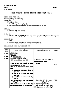 Giáo án Tuần 1 môn: Đạo đức bài: Trung thực trong học tập (tiết 1)