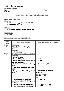 Giáo án Tuần 1 - Môn: Toán bài: Ôn tập các số đến 100 000