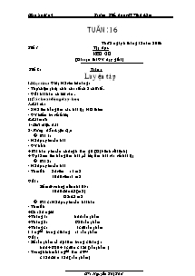 Giáo án Tuần 16 - Tiết 2: Toán : Luyện tập