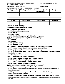 Đề kiểm tra chất lượng cuối kì I năm học : 2009 – 2010 môn thi : Khoa học - Lớp 5 thời gian : 40 phút