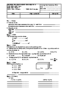 Đề kiểm tra chất lượng giữa học kì II năm học : 2009 – 2010 môn thi : Toán 5 thời gian : 60 phút