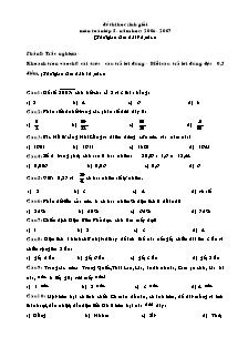 Đề thi học sinh giỏi môn toán lớp 5 - Năm học: 2006 - 2007 (Thời gian làm bài 90 phút)