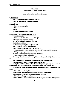 Giáo án lớp 1 môn Âm nhạc - Tuần 25: Học hát: Bài quả (tiếp theo)