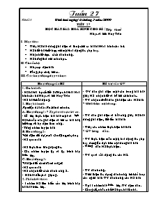 Giáo án lớp 1 môn Âm nhạc - Tuần 27 - Tiết 27: Học hát bài: Hoà bình cho bé ( tiếp theo)