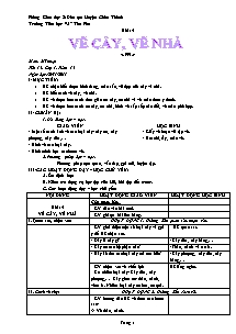 Giáo án lớp 1 môn Mĩ thuật - Tuần 15 - Tiết 15 - Bài 15: Vẽ cây, vẽ nhà