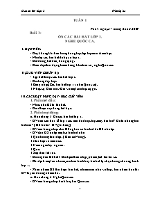 Giáo án lớp 2 môn Âm nhạc - Tuần 1: Ôn các bài hát lớp 1. Nghe quốc ca