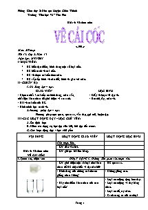 Giáo án lớp 2 môn Mĩ thuật - Tuần 15 - Tiết 15 - Bài 15: Vẽ theo mẫu: Vẽ cái cốc