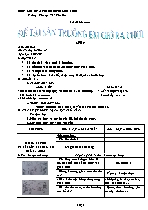 Giáo án lớp 2 môn Mĩ thuật - Tuần 19 - Tiết 19 - Bài 19: Vẽ tranh: Đề tài sân trường em giờ ra chơi