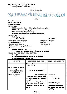 Giáo án lớp 2 môn Mĩ thuật - Tuần 21 - Tiết 21 - Bài 21: Vẽ theo mẫu: Nặn hoặc vẽ hình dáng người