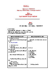 Giáo án lớp 2 môn Toán - Tuần 23 - Tiết 2: Số bị chia – số chia – thương