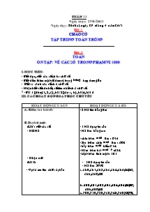 Giáo án lớp 2 môn Toán - Tuần 33 - Tiết 2: Ôn tập: Về các số trong phạm vi 1000