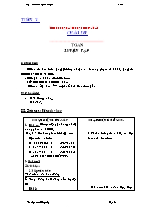 Giáo án lớp 2 Tuần 31 môn Tóan: Luyện tập