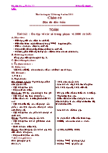 Giáo án lớp 2 Tuần 33 - môn Toán: Tiết 161 : Ôn tập về các số trong phạm vi 1000