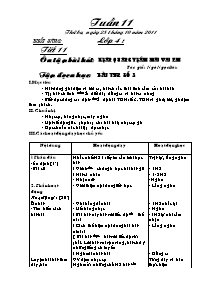 Giáo án lớp 4 môn Âm nhạc - Tuần 11 - Tiết 11: Ôn tập bài hát: Khăn quàng thắm mãi vai em - Tập đọc nhạc: Bài Tập đọc nhạc số 3