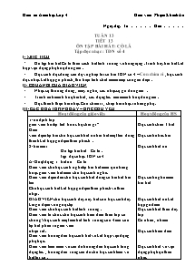 Giáo án lớp 4 môn Âm nhạc - Tuần 13 - Tiết 13: Ôn tập bài hát: Cò lả tập đọc nhạc : Tập đọc nhạc số 4