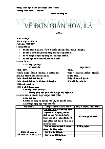 Giáo án lớp 4 môn Mĩ thuật - Tuần 9 - Tiết 9 - Bài 9: Vẽ trang trí: Vẽ đơn giản hoa, lá (tiếp)