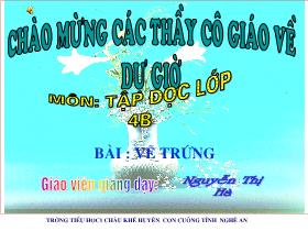 Giáo án lớp 4 môn Tập đọc: Bài : Vẽ trứng